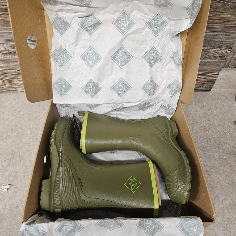 Muck Boot Company Harvester Mid Mens Size 10M Olive Green Waterproof Rain Boots
